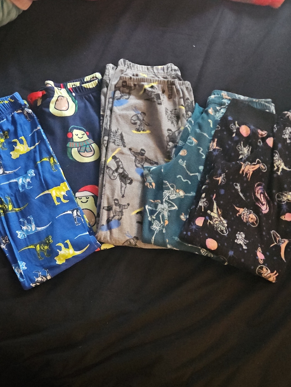Kids Graphic Pajama Pants Bundle - Assorted Blue, Gray, Teal & Black